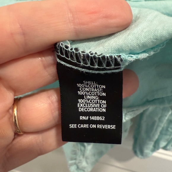 Torrid Aqua Blouse with Embroidered Detail 2 - Picture 8 of 9